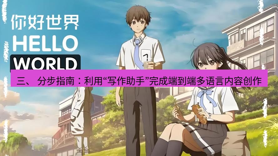 helloworld翻译官网 三、 分步指南：利用“写作助手”完成端到端多语言内容创作