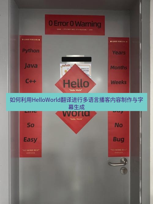 helloworld翻译官网 如何利用HelloWorld翻译进行多语言播客内容制作与字幕生成